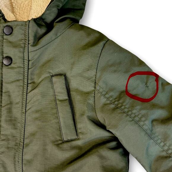 Swiss Alps Youth Boy Puffer Coat Jacket Winter Snow Fleece Hood Size 5/6 Green - Picture 11 of 11